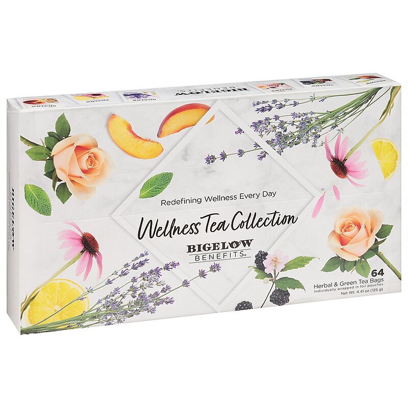 Bigelow Benefits Wellness Caffeinated Assorted Tea Bags, 64/Box (54568) image 1