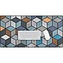 DENY Designs Colorful Concrete Cubes Blue by Zoltan Ratko Anti-Slip Polyester Desk Pad, 15.5" x 31.5", Multicolor~#|#~784EEA82-7106-4479-BC107D9F58D1FD3C_sc7