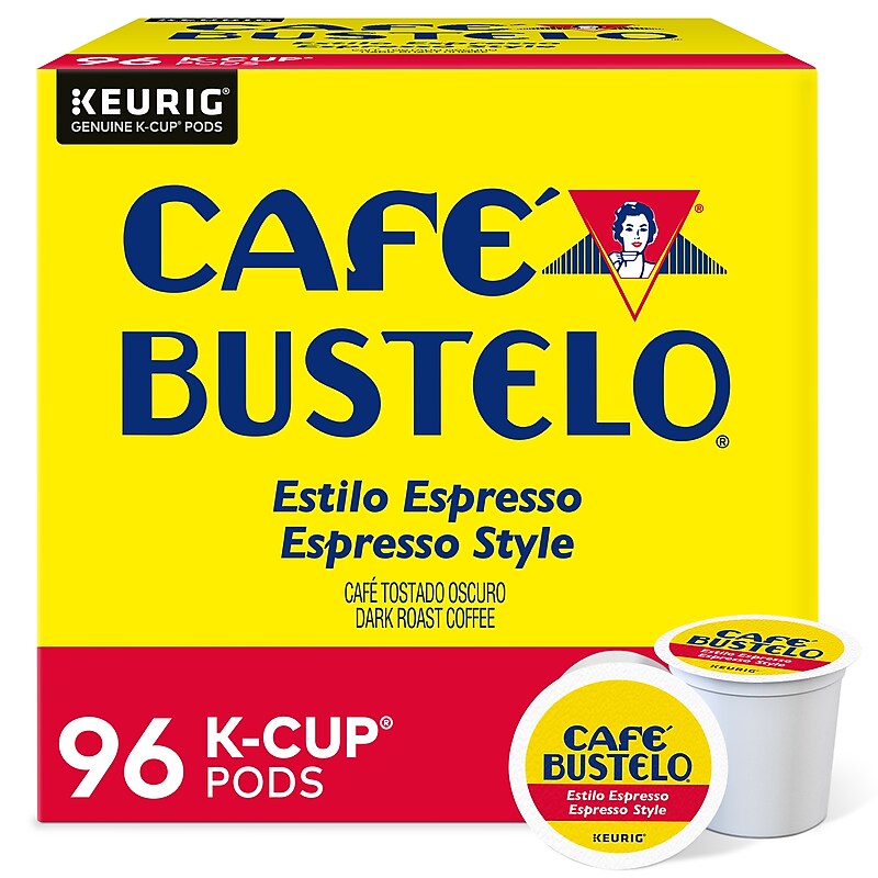 Cafe Bustelo Espresso Coffee Keurig® K-Cup® Pods, Dark Roast, 96/Carton (10074471112668) image 1