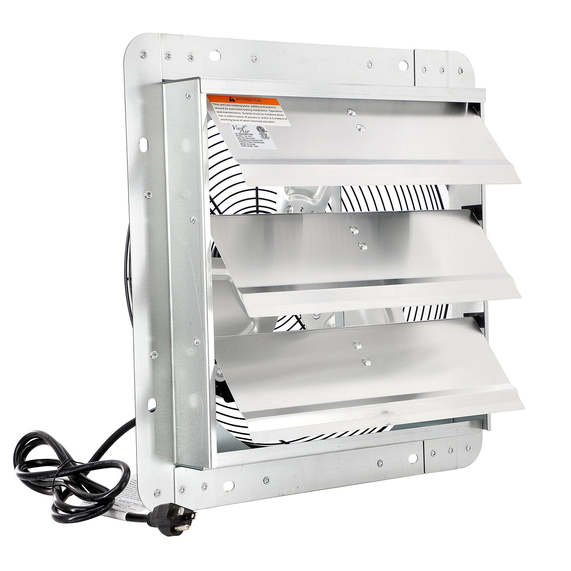 Vie Air 14″ Shutter Exhaust Fan, Silver (938122810M) Simolary simolary.com