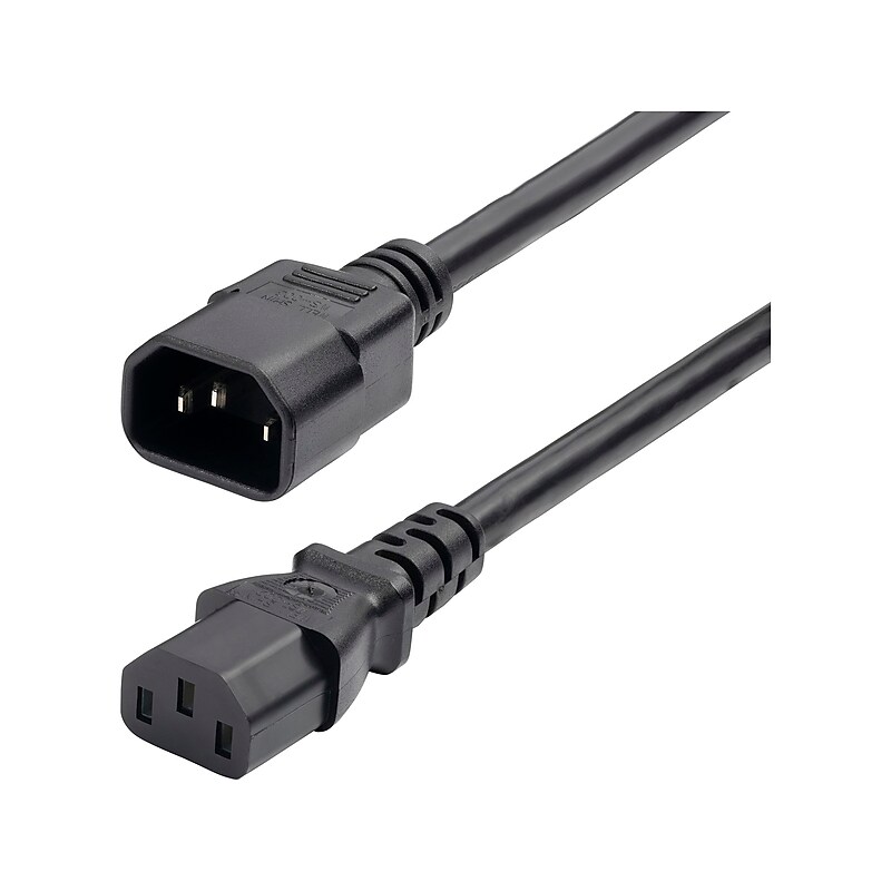 StarTech 6' C14 to C13 Power Cable, male to Female, Black (8714-6600-POWER-CORD) image 1