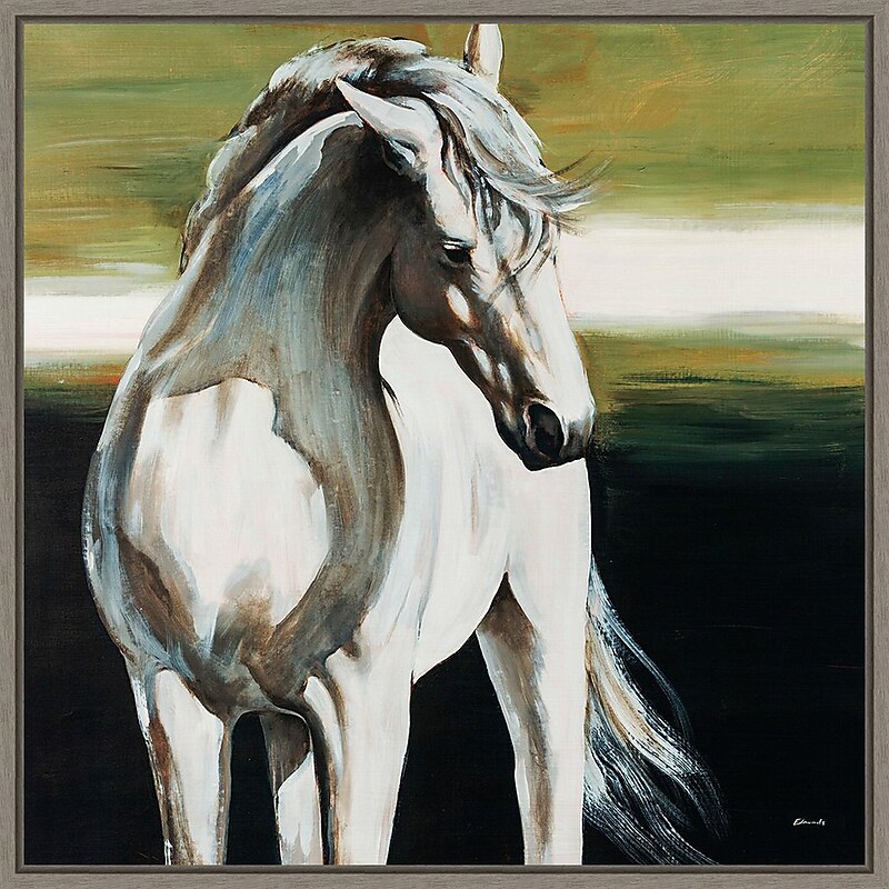 Amanti Art Portrait of Dakota the Horse by Sydney Edmunds Framed Canvas Wall Art Print, 30" x 30" (A42678027423) image 1