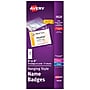 Avery Hanging Style Laser/Inkjet Name Badge Kit, 3" x 4", Clear Holders with White Inserts, 50 Badges Per Box (74520)~#|#~785ACB03-A221-4782-A690DF531F9650C9_sc7