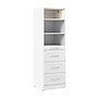 Bestar Florence Closet System, 5 Shelves, 4 Drawers, 25"W x 25"D, White (127603-000017)~#|#~785CDA3D-BA81-4111-9E2794FD21C9E809_sc7