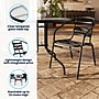Flash Furniture Lila 31.5'' Round Table with 4 Slat Stack Chairs, Black (TLH072RD017CBK4)~#|#~786639FA-B4C4-4323-B0623BDB630D7863_sc7