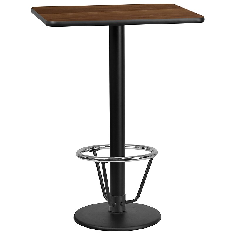 Flash Furniture Laminate Table Top with Round Base, 24" x 30", Walnut (XUWA2430TR18B3F) image 1