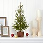 Nearly Natural Alpine Natural Look Artificial Christmas Tree in Wood Planter, 28" (T1505)~#|#~786802E5-B1EC-4E99-AF070F27492025FE_sc7