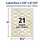Avery Pearlized Ivory Oval Multipurpose Labels, 1-1/8" x 2-1/4", Ivory, 1050/Box (94054)~#|#~78711DE3-608F-484B-AA713C0434374178_sc7