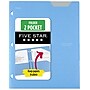 Five Star Stay Put  3-Hole Punched 2 Pocket Plastic Folder, Sky Blue (333420C-ECM26)~#|#~7873FD6D-69BE-4930-ABC20D771ACC8D2A_sc7