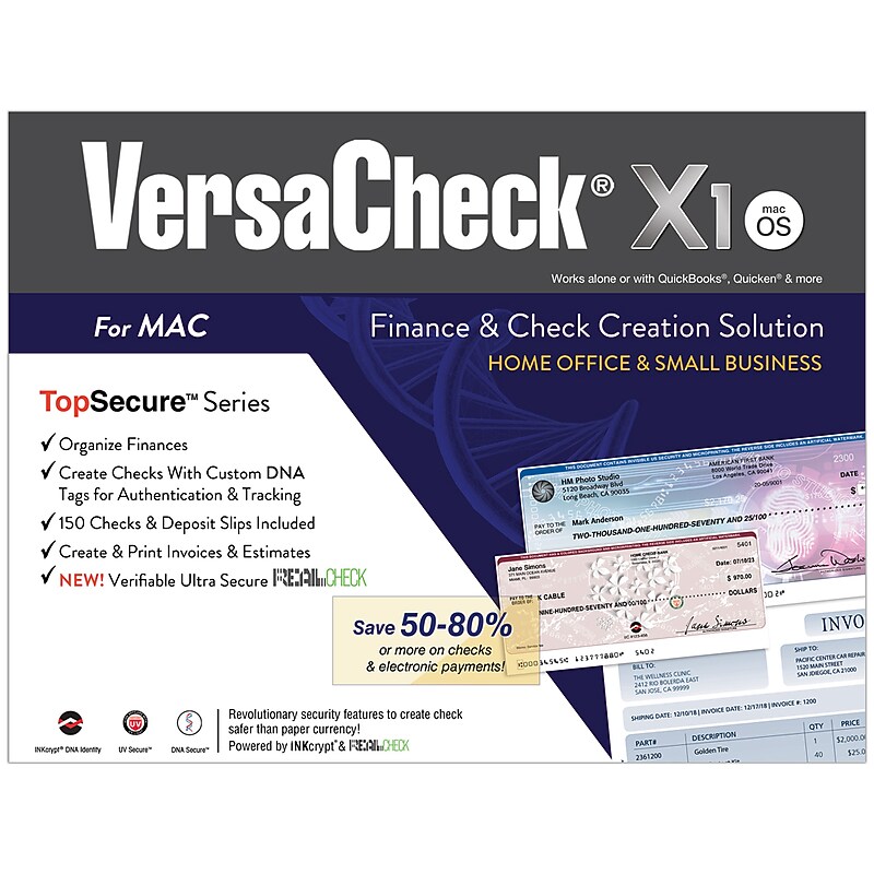 VersaCheck X1 Gold 2025 TopSecure for 1 User, macOS, Download (VCMAC-9471) image 1