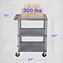Luxor ENDURA 3-Shelf Utility Cart, Gray (HE34-G)~#|#~787B7FF7-6F92-49AB-AEFB9165493B83B4_sc7