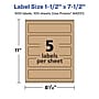 Avery Laser/Inkjet Multipurpose Labels, 7.5" x ", Kraft Brown, 500/Box (94231)~#|#~787BAA95-5E28-4786-82DFA7BD24E4A68B_sc7