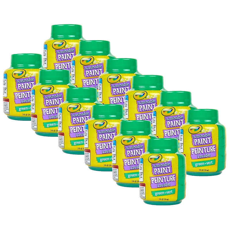 Crayola Washable Kid's Paint, Green, 2 oz., 12/Bundle (BIN542844-12) image 1