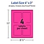 Avery Laser/Inkjet Rectangle Multipurpose Labels, 4" x 3", Neon Magenta, 40/Pack (94252)~#|#~787FAA10-C85F-4E82-BF60109CD66F5302_sc7