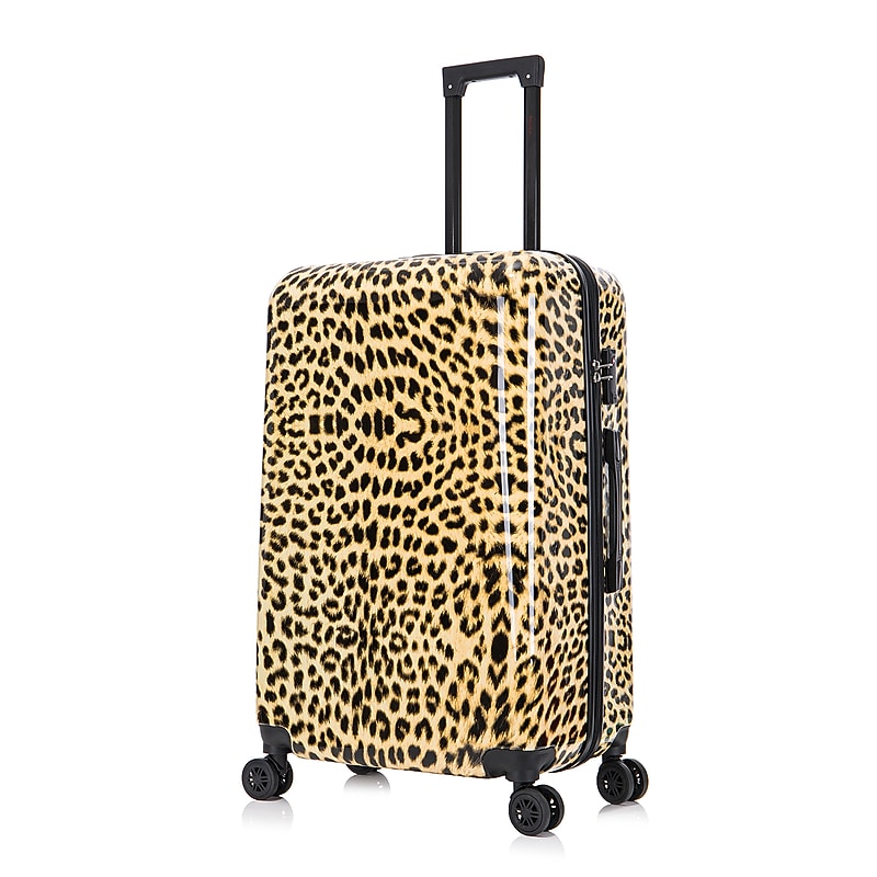 InUSA Prints 30.76" Hardside Suitcase, 4-Wheeled Spinner, TSA Checkpoint Friendly, Cheetah Animal Print (IUAPC00L-CHE) image 1