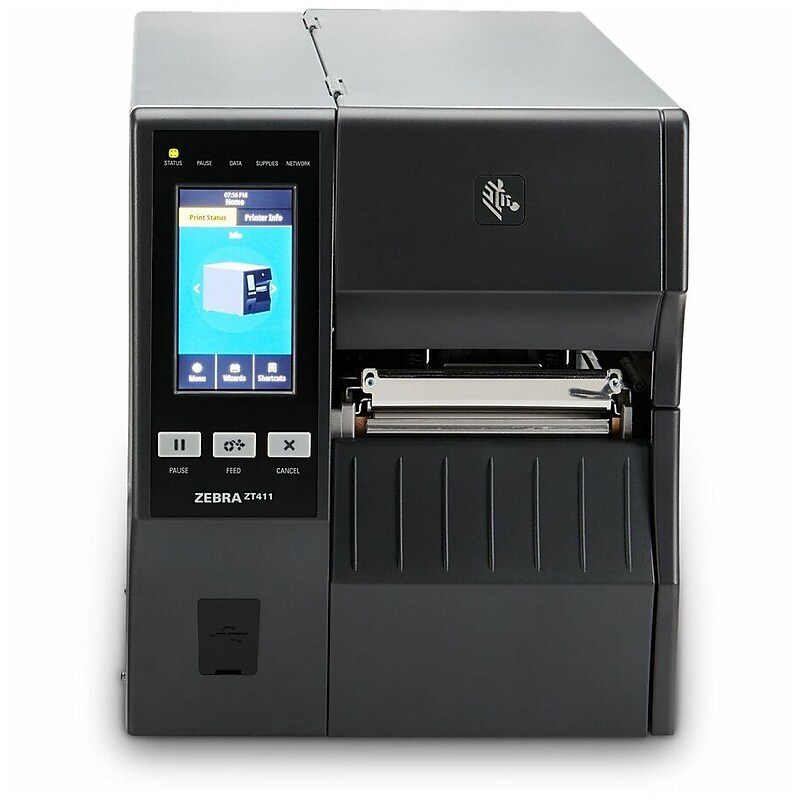 Zebra DS-ZT496P1126226 ZT411 Thermal transfer Industrial Label Printer, USB, Black image 1