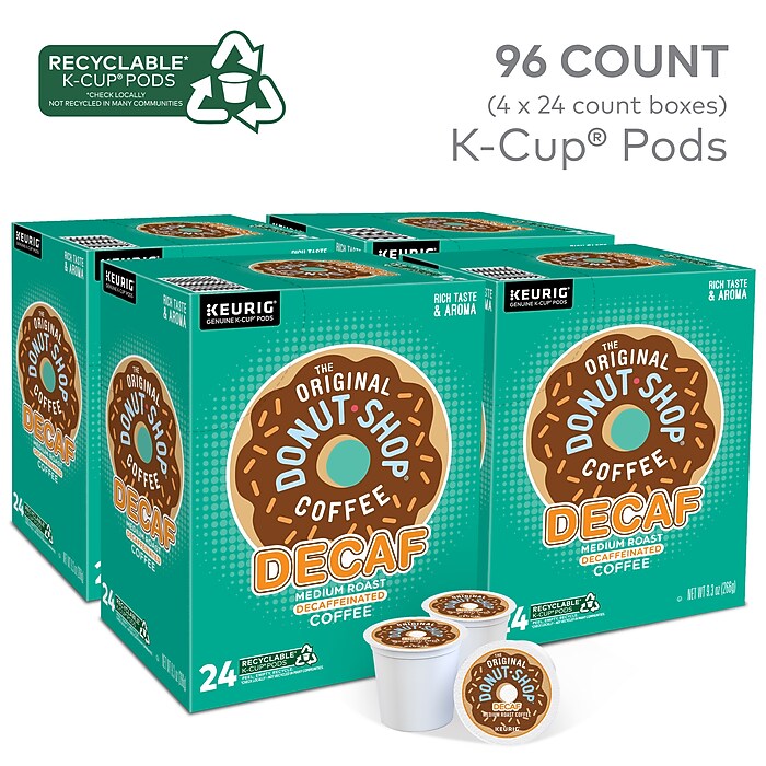 The Original Donut Shop Decaf Coffee, Keurig K-Cup Pod, Medium Roast,  96/Carton (60224-01CT) | Staples