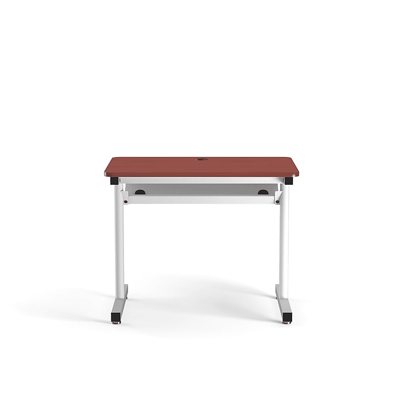 VersaDesk 36"W Basic Computer Table, Cherry/White (BCT3624-WC) image 1