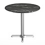 Flash Furniture TopGuard 31.25" Round Wood Restaurant Dining Table with X-Base, Black Faux Marble/Silver Base (STRD31BMAT2222S)~#|#~7899BFF2-4180-4942-A9E2ECC7C9DD06F0_sc7