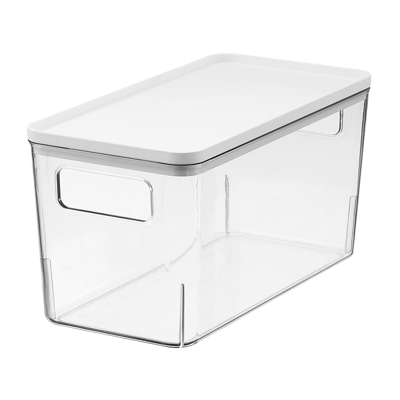 iDESIGN Small Stackable Plastic Storage Bin, Clear (95484) image 1