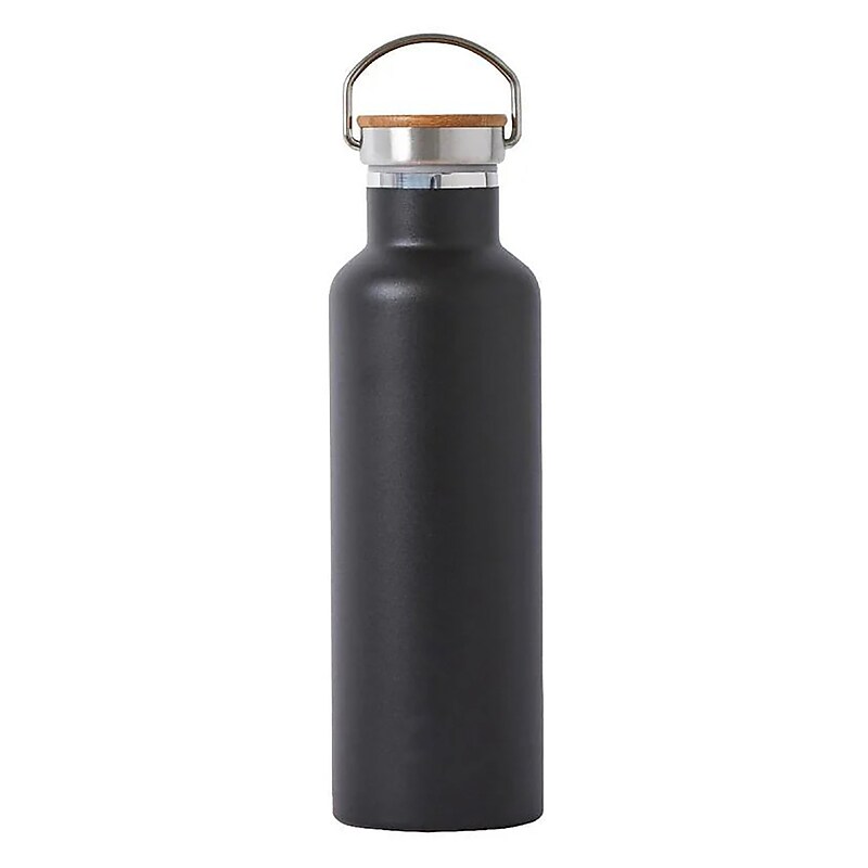 Elemental Classic Stainless Steel Double Wall Vacuum Insulated Water Bottle, 25 oz., Black (EB25BK1) image 1