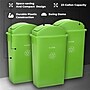 Alpine Industries Polypropylene Recycling Bin with Lid and Dolly, 23 Gallon, Lime Green (ALP477-LGRN1-PKD)~#|#~789FD533-62A9-4BA8-AC8F79F60256A133_sc7