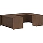 HON Mod 66"W x 96"D U-Shaped Computer Desk with 2 Support Pedestals, Sepia Walnut (HLPL6696UDESKSE1)~#|#~78A2A030-498D-4E39-9A7689A627C93FEE_sc7