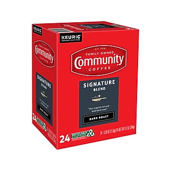 Community Coffee Signature Blend Keurig K-Cup Pod, Dark Roast, 24/Box (5000374328)