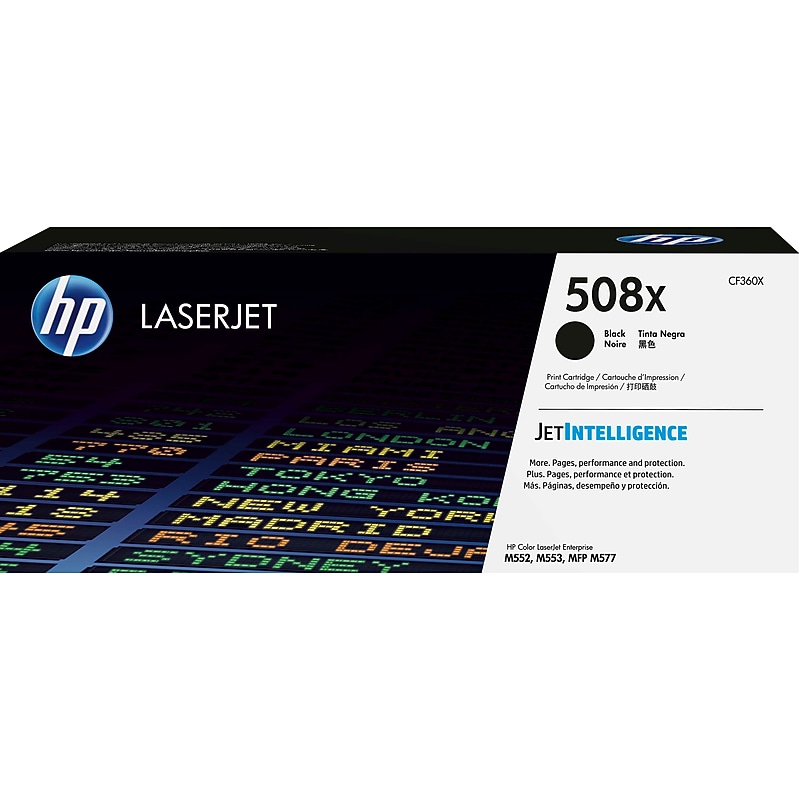 HP 508X Black High Yield Toner Cartridge, Prints Up to 12,500 Pages (CF360X) image 1