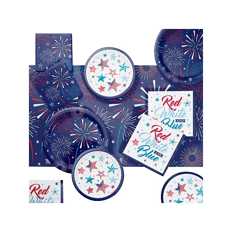 Creative Converting Patriotic Party Fourth of July Dinnerware Kit, Multicolor (DTC8655E2A) image 1
