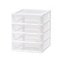 Iris 4-Drawer Desktop Unit, White/Clear, 2/Pack (587013)~#|#~78B47E86-C95B-4554-89BBCB7C4C2874A2_sc7