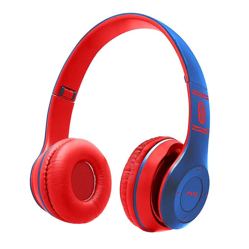 Crayola Boost Active Wireless Over-Ear Headphones, Bluetooth, Blue/Red (CHPBT348) image 1