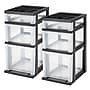 Iris 3-Drawer Organizer, Plastic, Black, 2/Carton (115026/115027CT)~#|#~78B5D7F8-BAF3-4C61-BE24CA0C199FC9E3_sc7