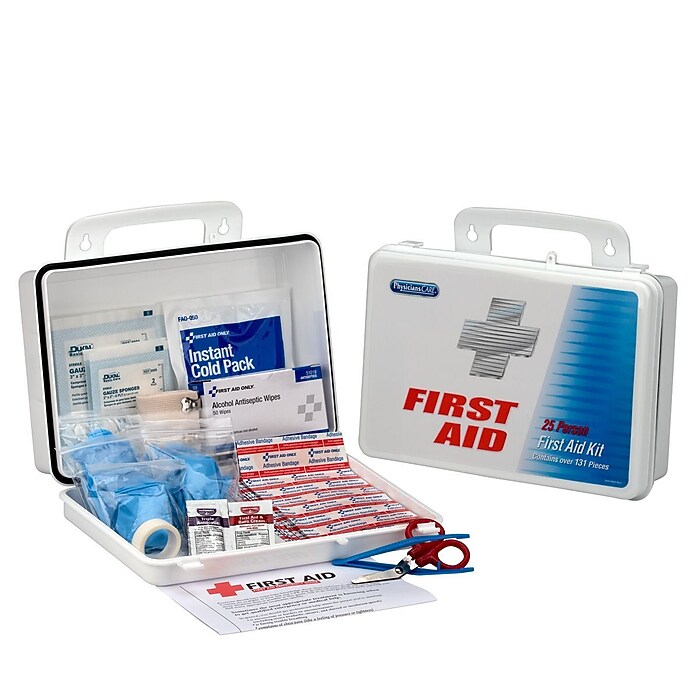 PhysiciansCare 135 pc. First Aid Kit, 25 People, White (60002