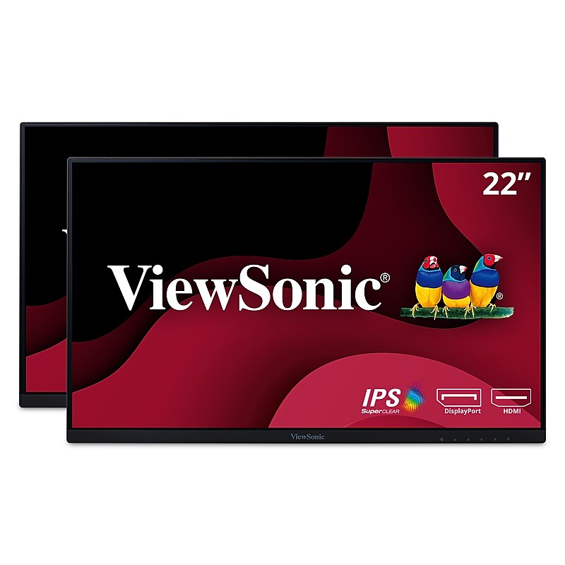 ViewSonic 22" 75Hz LED Dual Pack Head-Only Monitors, Black (VA2256-MHD_H2) image 1