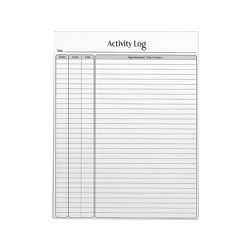 Better Office Activity Log Notepad, 8.5" x 11", Project-Ruled, White/Black, 50 Sheets/Pad (25836) image 1