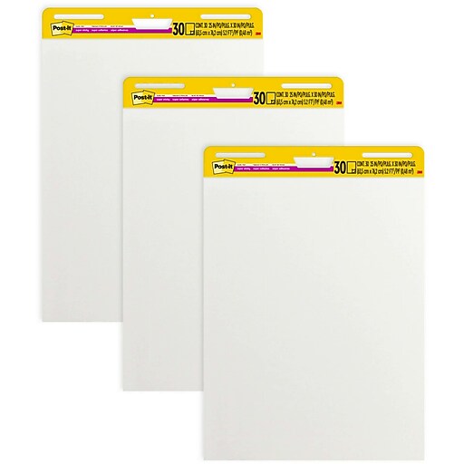Postit Super Sticky Wall Easel Pad, 25" x 30", 20 Sheets/Pad, 3 Pads