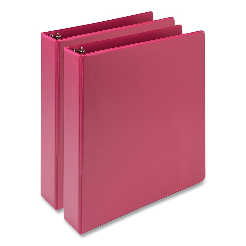Samsill Earth's Choice 1 1/2" 3-Ring View Binders, Pink, 2/Pack (SAMMP286576) image 1