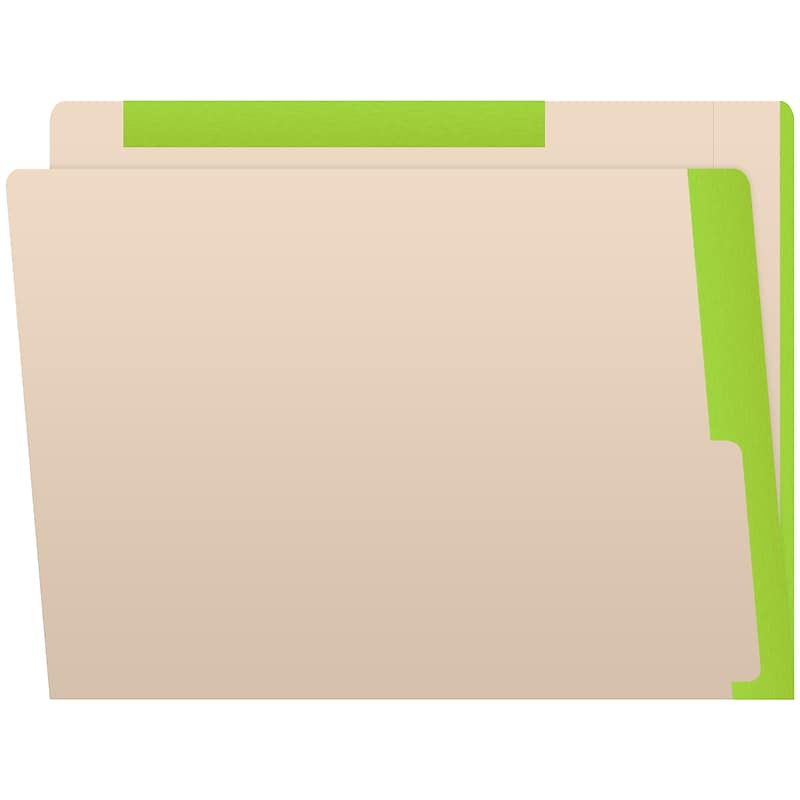 Medical Arts Press Standard Reinforced File Folder, Straight Cut, Letter Size, Manila/Light Green, 50/Box (50693LG) image 1