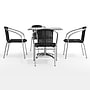 Flash Furniture Lila Indoor-Outdoor Table Set with 4 Chairs, 31.5" x 31.5", Aluminum/Black (TLH32SQ020BKCH4)~#|#~78CB51C1-12B5-4298-AF72AE507E70FB6E_sc7