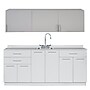 Viva Comfort 36'' H x 72" W Medical Cabinet with Center Sink and 72" W Wall Cabinet, 6 Doors, 3 Drawers (90272CS-GRY-WAL)~#|#~78CC53C6-99EB-4606-ACFF451768F5903E_sc7