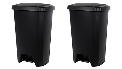 thumbnail image 2 of Hefty 20.4 Gal Dual Function XL Divided Kitchen Trash Can – Black, Plastic, 2-Bag Ready 2 of 5