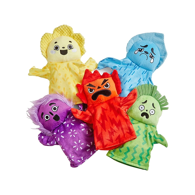 hand2mind Feelings Family Hand Puppets, 5/Set (95417) image 1