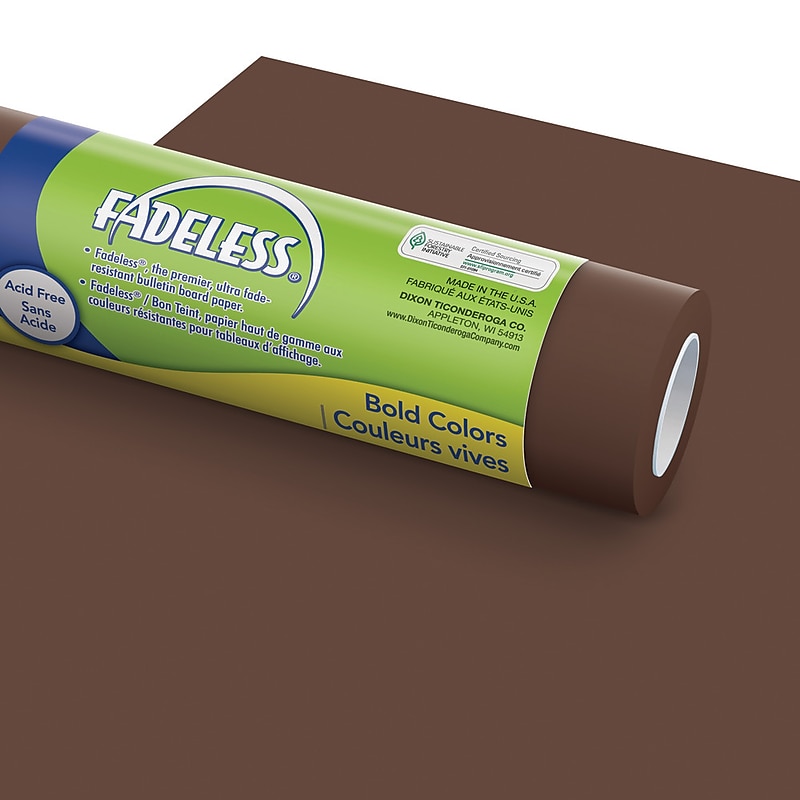 Fadeless Bulletin Board Paper Roll, 24" x 60', Brown (PAC0057027) image 1