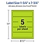 Avery Printable Rectangle Multipurpose Labels, 1.75" x 7.75", Bright Green, 400/Box (94232)~#|#~78DB32A2-D9E9-48B4-A9E4787F8533E853_sc7