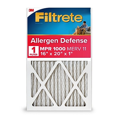 Filtrete Allergen Defense 16" x 20" x 1" Pleated Air Filter, MERV 11