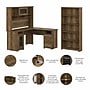 Bush Furniture Cabot 60"W L Shaped Computer Desk with Hutch and 5 Shelf Bookcase, Reclaimed Pine (CAB011RCP)~#|#~78E5F5FC-31A3-4D15-9E27C16510D014AD_sc7