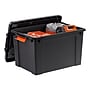 Iris Heavy Duty 78 Qt. Stackable Storage Bin with Latching Lid, Plastic, Black/Orange, 4/Pack (500154)~#|#~78E5FBBA-65D8-4CBA-B86EE4C5507BBB92_sc7