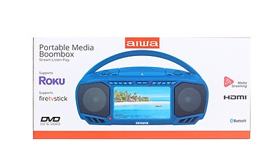 Aiwa Wireless Bluetooth Portable Media Boombox, Navy (AI7001-NVY-STK-2) Sansujyuku sansujyuku.com