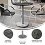 Flash Furniture TopGuard 31.25" Round Wood Dining Table with Round Base, Black Faux Marble/Silver Base (STRD31BMATR18S)~#|#~78ECE2C2-0A1B-4BE0-898B17D54CC218A9_sc7